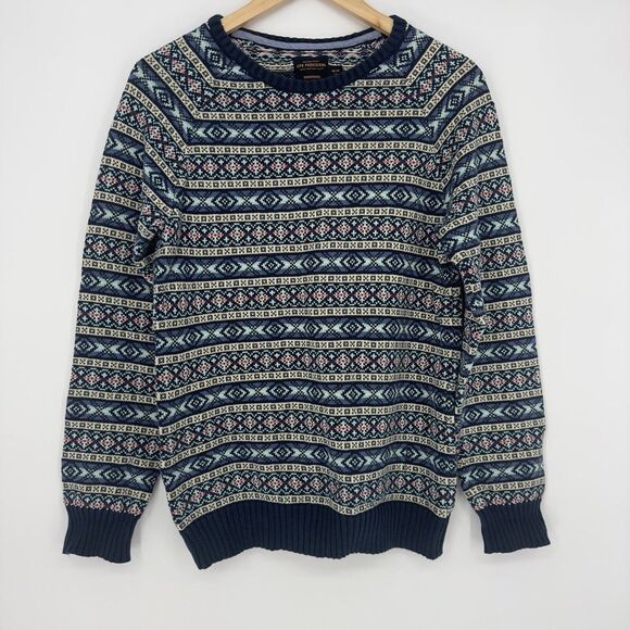 Shipmen Supply CPO Provisions Mens M Fair Isle Nordic Cotton Cosby 90’s Sweater - Picture 2 of 9
